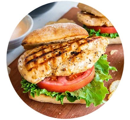 Marinated Grilled Chicken Snadwich