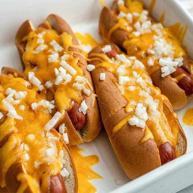 Hot Dog With Melted Cheese